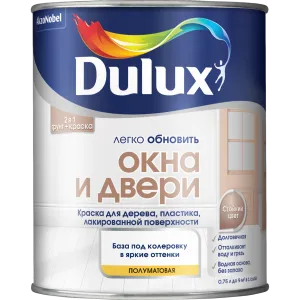 DULUX / ДЮЛАКС ЛЕГКО ОБНОВИТЬ ОКНА И ДВЕРИ краска грунт для дерева пластика полуматовая