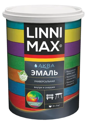 LINNIMAX / ЛИННИМАКС АКВА эмаль акриловая универсальная атмосферостойкая для вн/нар шелк-матовая