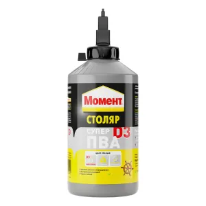 МОМЕНТ СТОЛЯР СУПЕР ПВА D3 клей столярный для дерева водостойкий