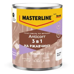 MASTERLINE ANTICORR / МАСТЕРЛАЙН АНТИКОРР грунт-эмаль по ржавчине 3 в 1 глянцевая
