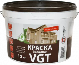 VGT / ВГТ ВД-АК-1180 БЕЛОСНЕЖНАЯ ФАСАДНАЯ краска акриловая, долговечная