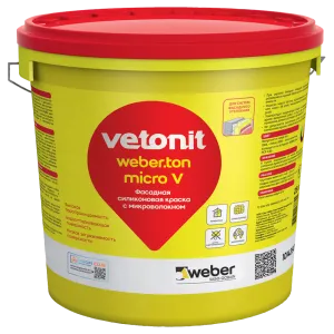 WEBER VETONIT TON MICRO V / ВЕБЕР ВЕТОНИТ ТОН МИКРО краска фасадная водно-дисперсионная силиконовая