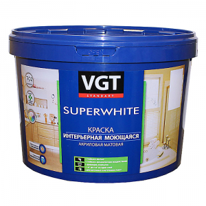 VGT SUPERWHITE / ВГТ ВД-АК-1180 краска интерьерная моющаяся