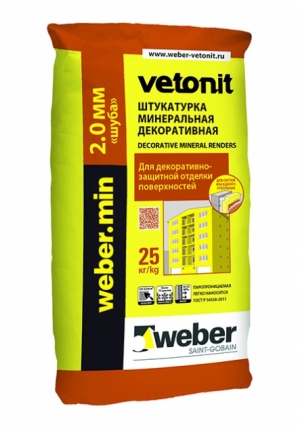 WEBER VETONIT MIN / ВЕБЕР ВЕТОНИТ МИН штукатурка декоративная минеральная цементно-известковая шуба