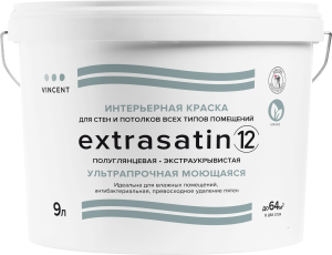 VINCENT EXTRASATIN 12 / ВИНСЕНТ ЭКСТРАСАТИН 12 краска интерьерная полуглянцевая