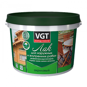 VGT / ВГТ акриловый лак для наружных и внутренних работ глянцевый