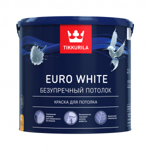 Tikkurila Euro White / Тиккурила Евро краска для потолка глубокоматовая