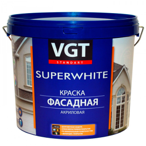 VGT SUPERWHITE / ВГТ ВД-АК-1180 краска фасадная, супербелая