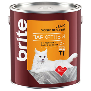 Brite / Брайт Лак паркетный особо прочный с защитой от загрязнений глянцевый