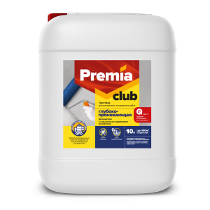 PREMIA CLUB / ПРЕМИА КЛАБ грунтовка глубокопроникающая акриловая для наружных и внутренних работ