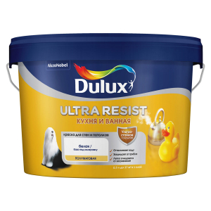 DULUX ULTRA RESIST КУХНЯ И ВАННАЯ / ДЮЛАКС УЛЬТРА РЕЗИСТ КУХНЯ И ВАННАЯ краска полуматовая