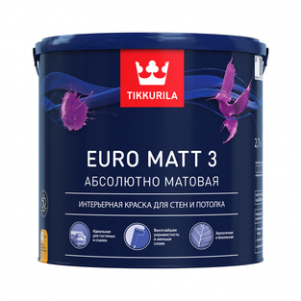 Tikkurila Euro Matt 3 / Тиккурила Евро Мат 3 краска глубокоматовая латексная