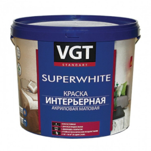 VGT SUPERWHITE / ВГТ ВД-АК-2180 краска интерьерная для стен и потолков